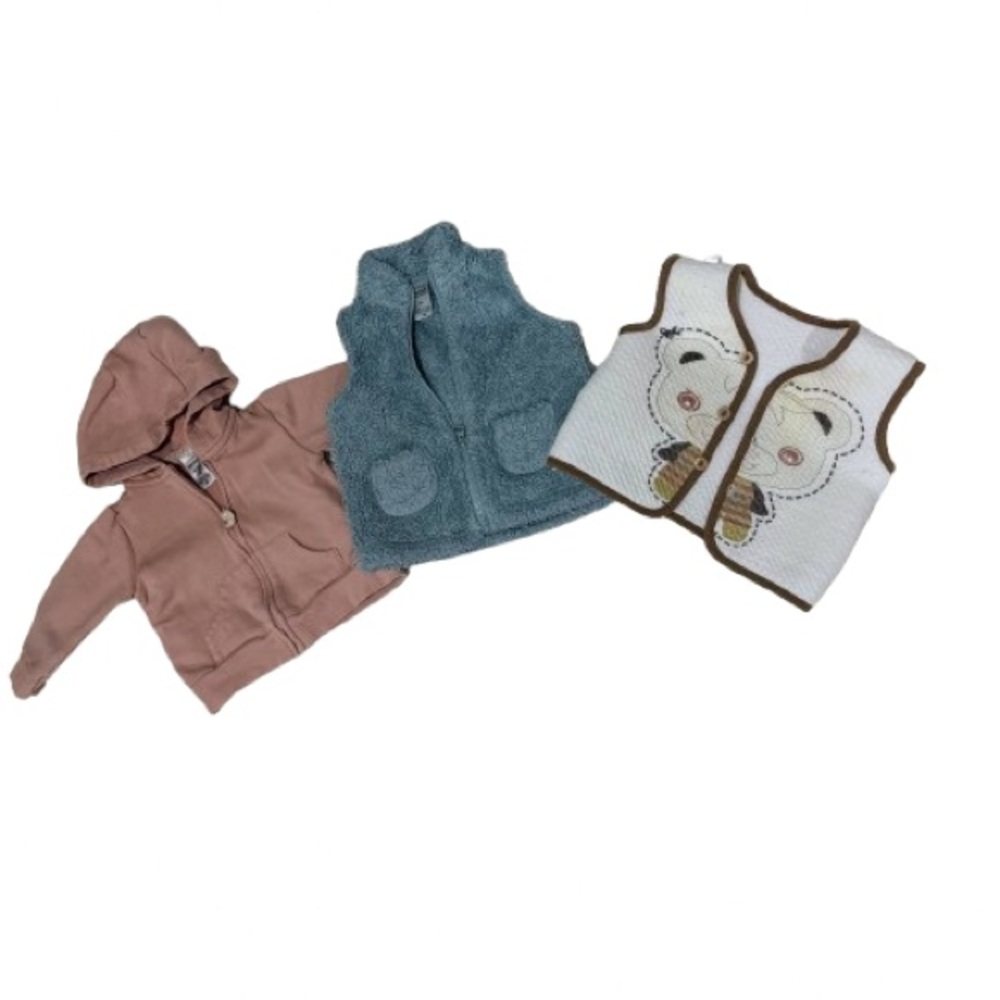 Carter's Pink and Blue Vests with Soft Material and High Collar - Bundle Deal